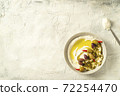 Popular middle eastern appetizer labneh  72254470