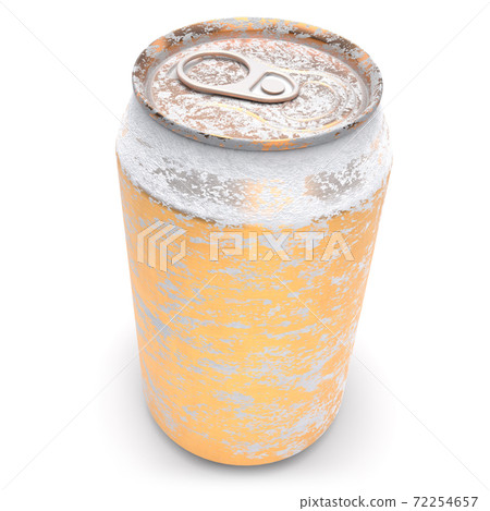 Gold frozen aluminum beer or soda can with frost isolated on white background. 72254657