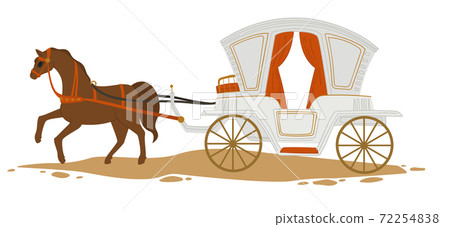 Horse pulling luxurious carriage vintage transport Horse pulling luxurious carriage vintage transport 72254838