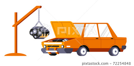 Car service and repairing, changing engine of auto 72254848