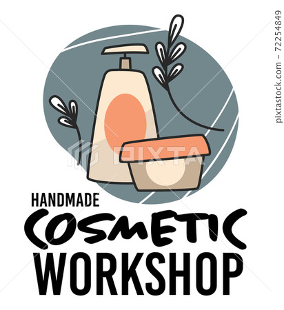Handmade cosmetic workshop label with tubes vector Handmade cosmetic workshop label with tubes vector 72254849