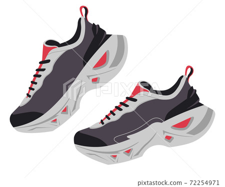 Sneakers with shoelaces, simple pair of shoes Sneakers with shoelaces, simple pair of shoes 72254971