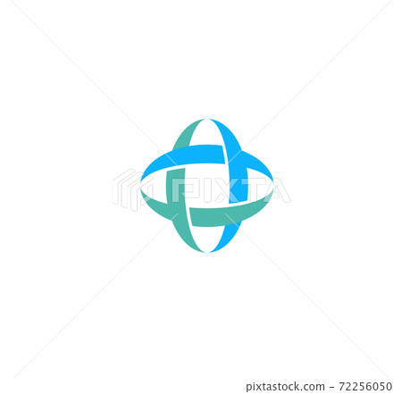 Medical cross, vector logo concept, flat style. Pharmacy symbol for clinic, digital medical service and med laboratory, global research and development 72256050