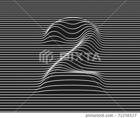 Linear 3d font number 2 72256527