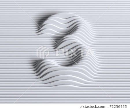 Linear 3d font number 3 72256555