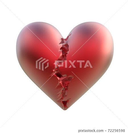 Broken heart on white background 3d rendering Broken heart on white background 3d rendering 72256598