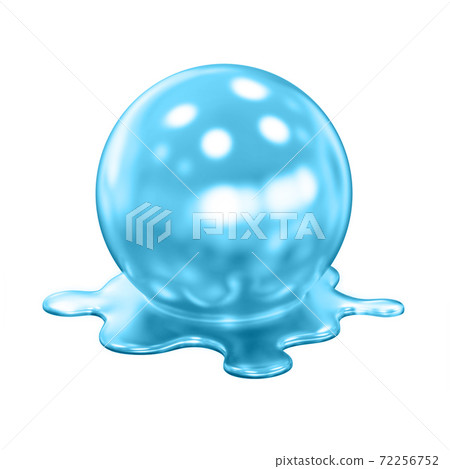 Melting sphere on white background 72256752