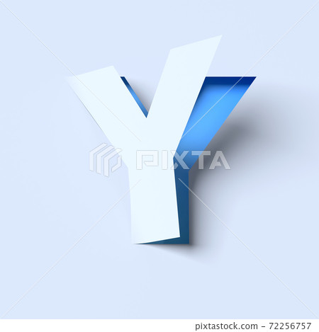 Cut out paper font letter Y Cut out paper font letter Y 72256757