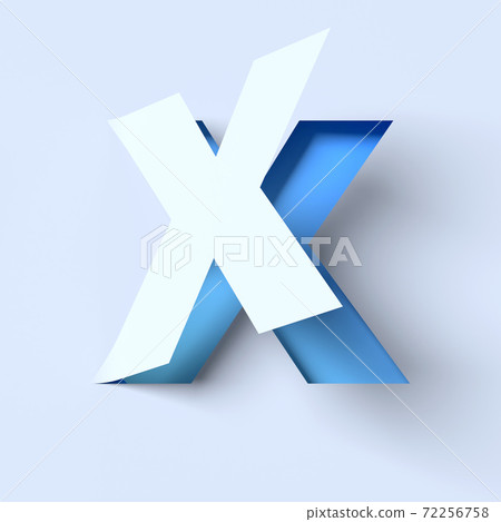 Cut out paper font letter X 72256758