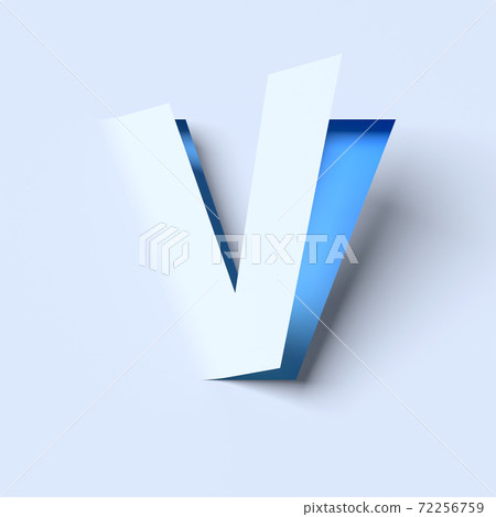 Cut out paper font letter V 72256759