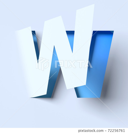 Cut out paper font letter W 72256761