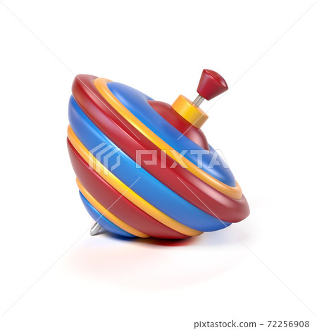 Whirligig top Oon white background 3d rendering 72256908