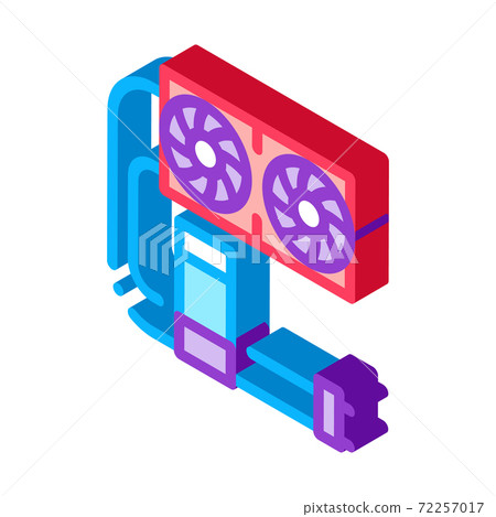 water cooler computer part isometric icon vector illustration 72257017
