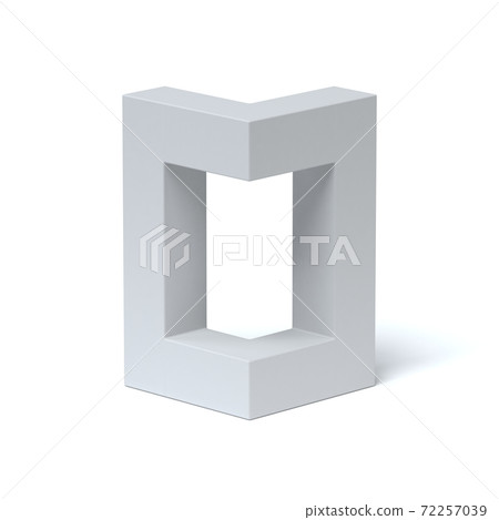Isometric font 3d rendering number 0 72257039
