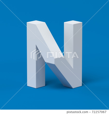 Isometric font 3d rendering letter N Isometric font 3d rendering letter N 72257067