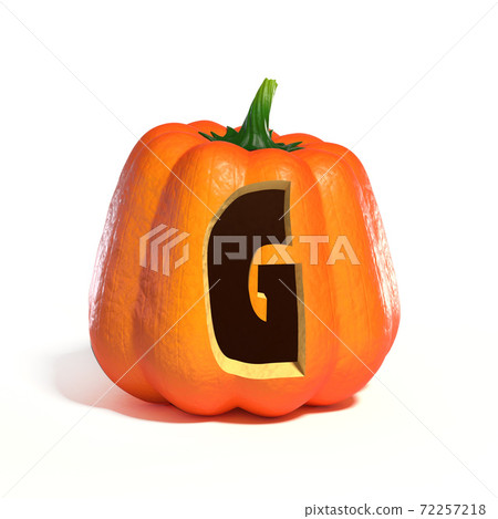 Halloween pumpkin font letter 3d rendering G 72257218
