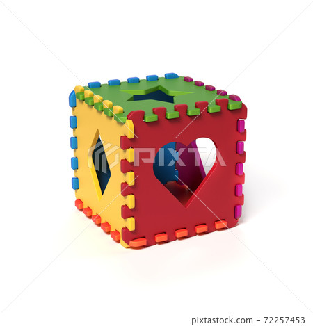 Foam pads forming cubical puzzle 3d rendering 72257453