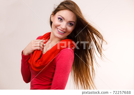 Woman fashion girl with hair blowing Woman fashion girl with hair blowing 72257688