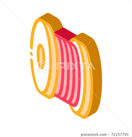 bobbin fiber isometric icon vector illustration color 72257791