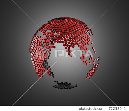 abstract dotted globe 3d rendering - Stock Illustration [72258941] - PIXTA