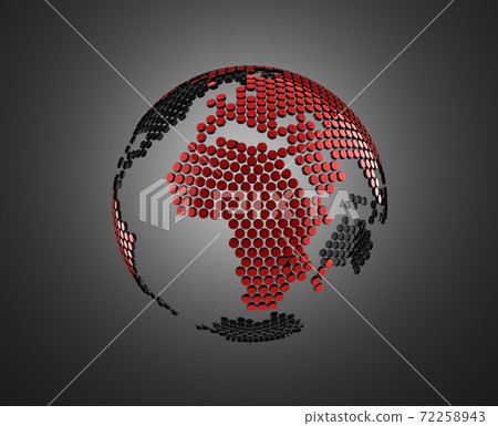 abstract dotted globe 3d rendering - Stock Illustration [72258943] - PIXTA