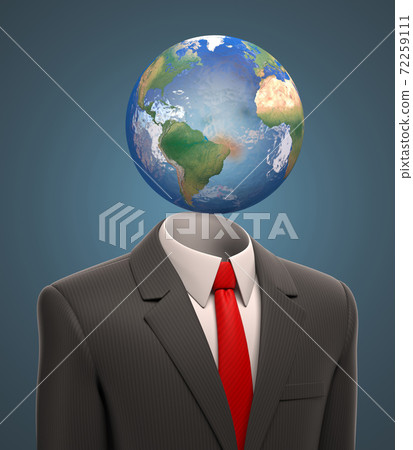 Business man with a globe instead of head - Stock Illustration ...