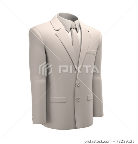 White suit on white background 3d illustration 72259125
