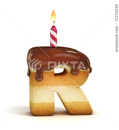 Birthday cake font letter R Birthday cake font letter R 72259248
