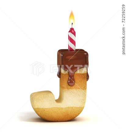 Birthday cake font letter J Birthday cake font letter J 72259259