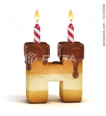 Birthday cake font letter H Birthday cake font letter H 72259260