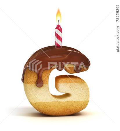 Birthday cake font letter G 72259262