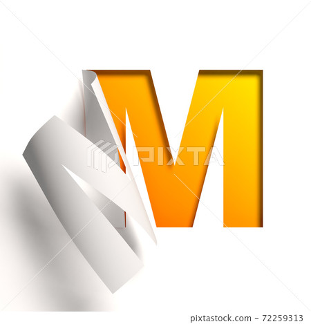 Curl paper font letter M - Stock Illustration [72259313] - PIXTA