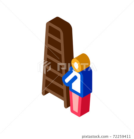 human with ladder isometric icon vector illustration human with ladder isometric icon vector illustration 72259411