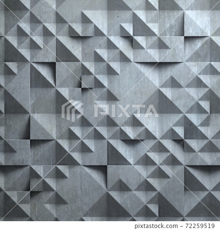 Concrete wall with geometrical 3d pattern Concrete wall with geometrical 3d pattern 72259519