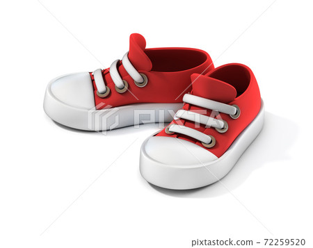Cartoon sneakers on white background 3d illustration Cartoon sneakers on white background 3d illustration 72259520