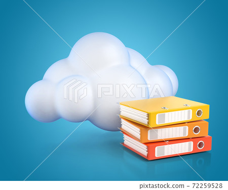 Cloud computing 3d concept - cloud with folders - Stock Illustration ...
