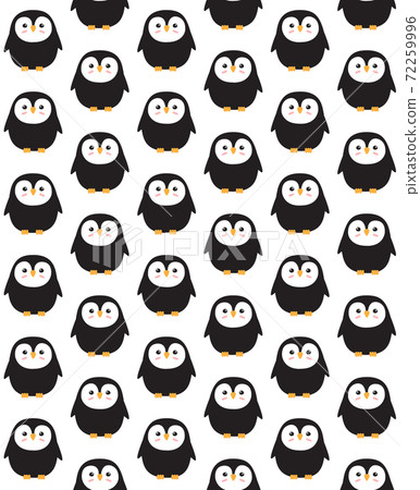 Vector seamless pattern of hand drawn penguin 72259996