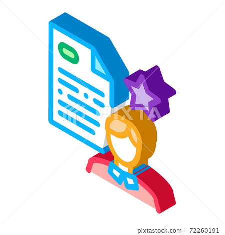 employee cv isometric icon vector illustration color employee cv isometric icon vector illustration color 72260191