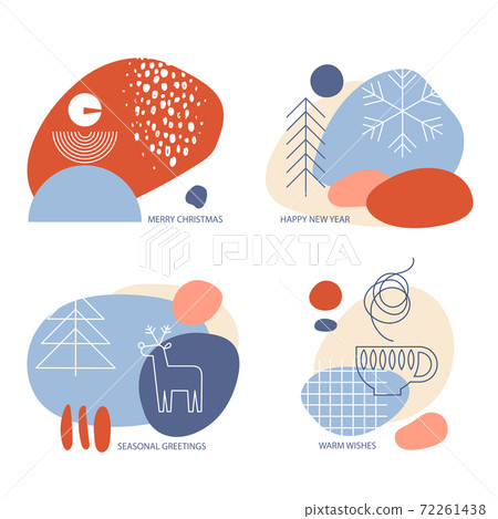 Winter holidays cards and backgrounds for social media. 72261438