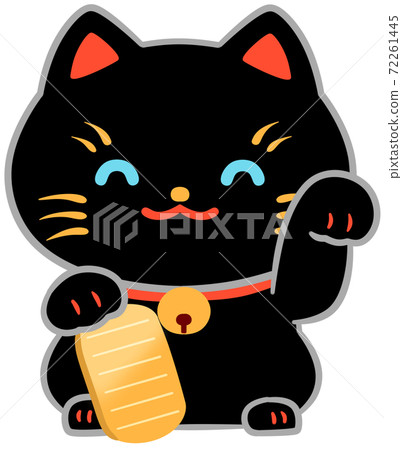 Black beckoning cat (no letters) 72261445