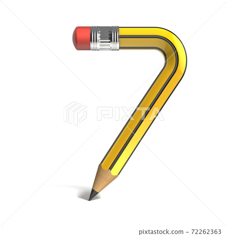 pencil 3d font number 7 72262363