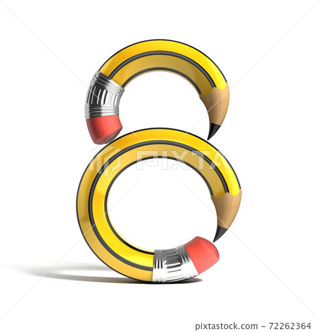 pencil 3d font number 8 72262364