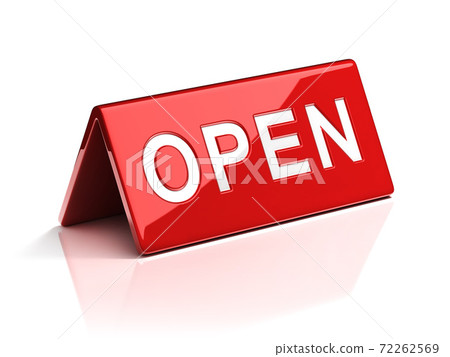 open desk sign 3d rendering 72262569