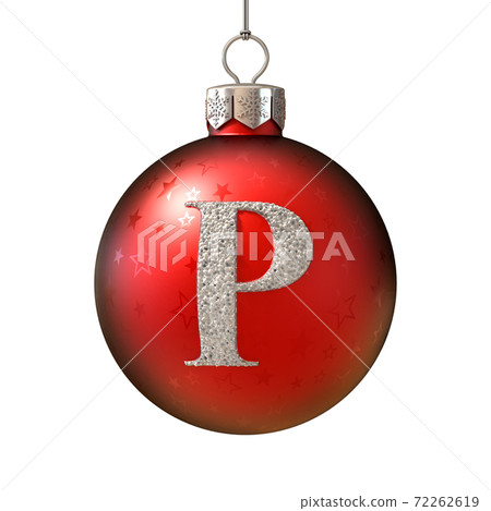 Christmas ball font letter P Christmas ball font letter P 72262619