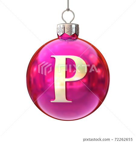 Colorful Christmas ball font letter P Colorful Christmas ball font letter P 72262655