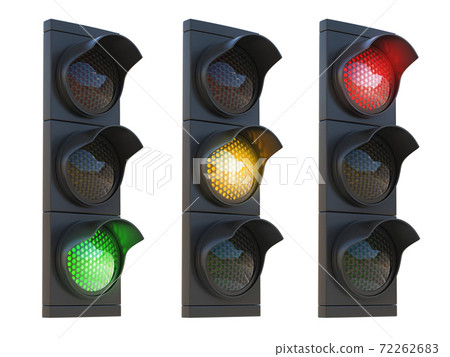 traffic lights on white background 72262683