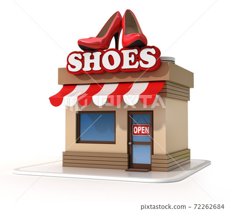 Shoes mini store 3d rendering Shoes mini store 3d rendering 72262684