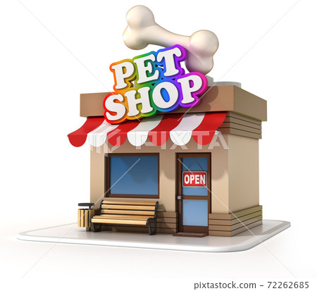 pet mini shop 3d illustration pet mini shop 3d illustration 72262685