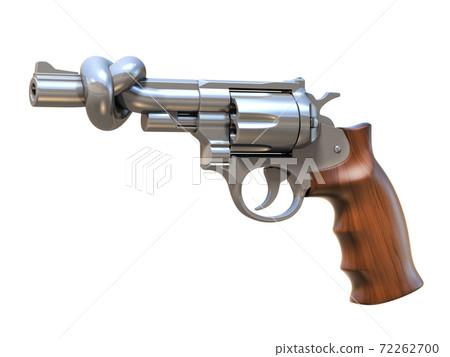 gun tied in a knot 3d rendering 72262700