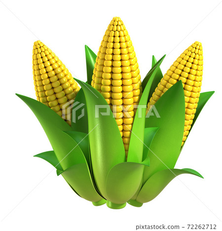 Corn cartoon style 3d rendering Corn cartoon style 3d rendering 72262712